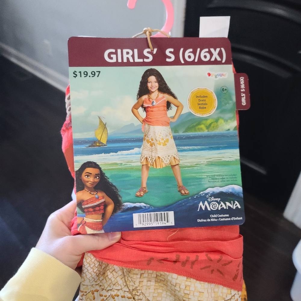 Moana girls dress up costume 6/6x NWT